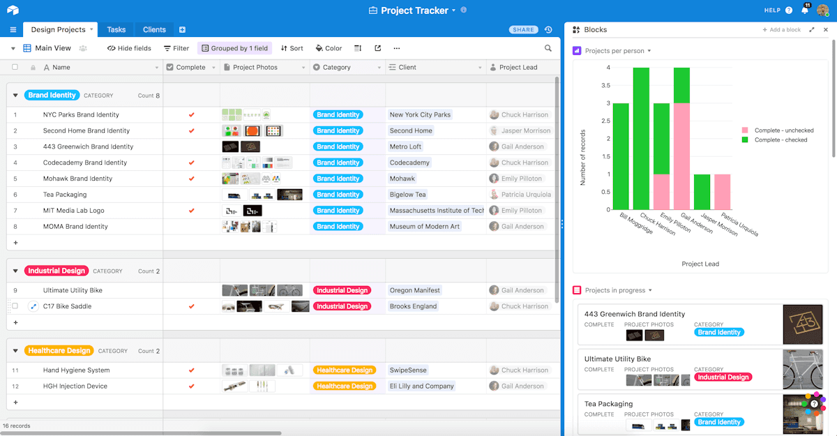 airtable database screenshot