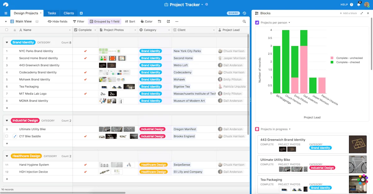 airtable database screenshot