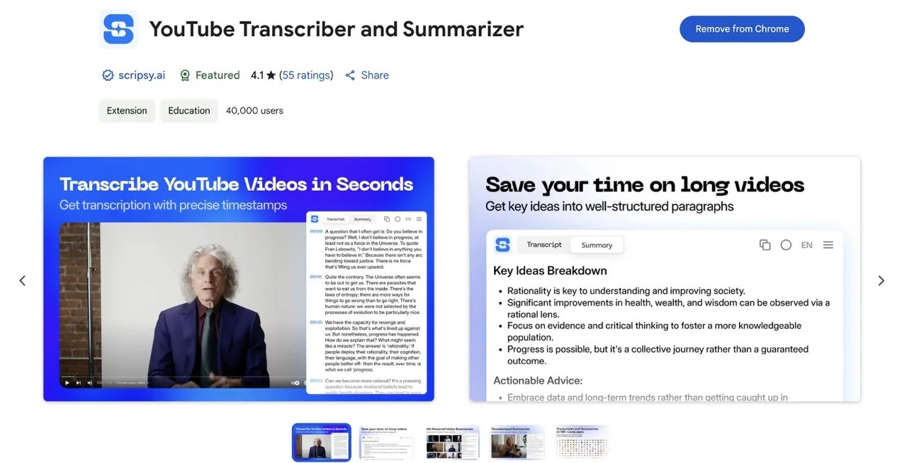 scripsy screenshot from chrome web store