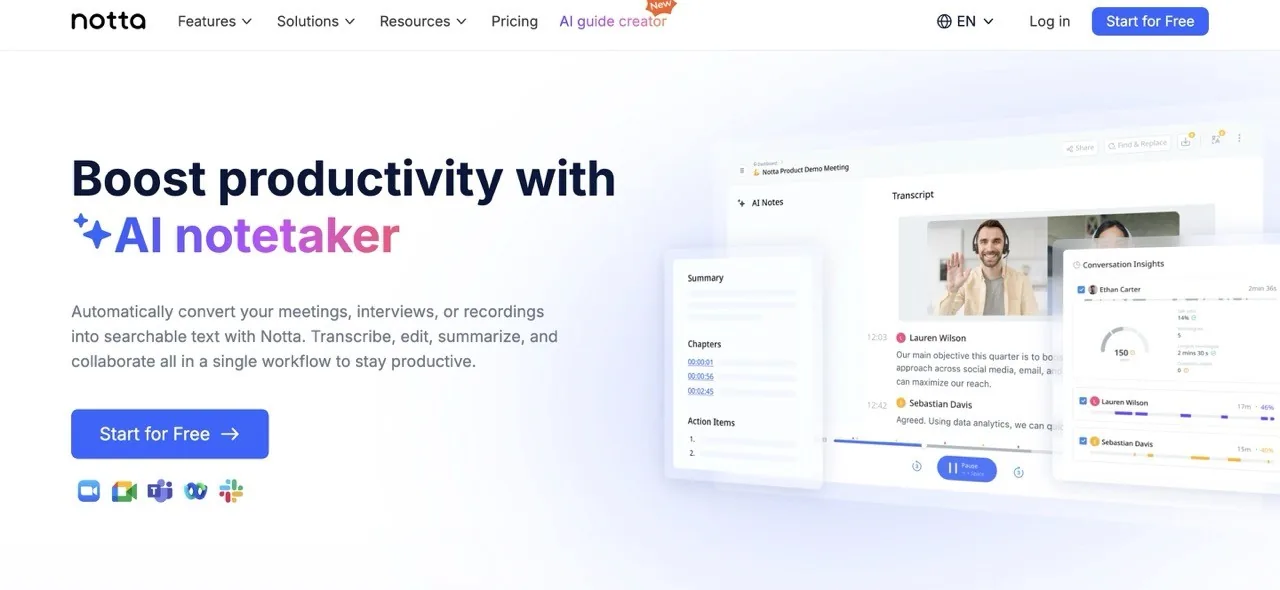 notta ai review website
