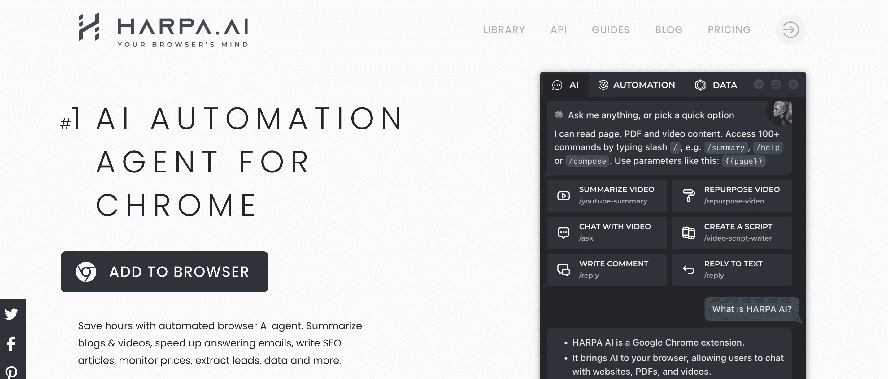 Harpa AI Review website