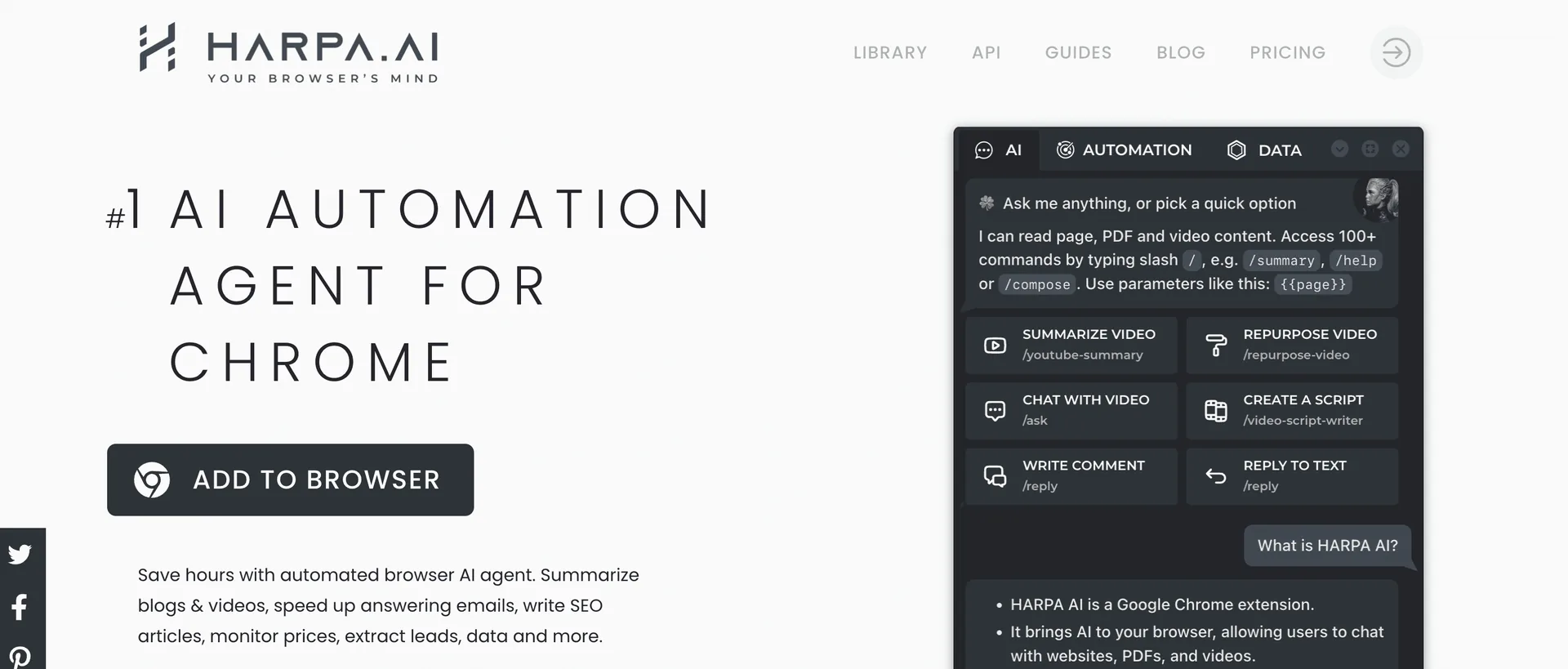 Harpa AI Review website