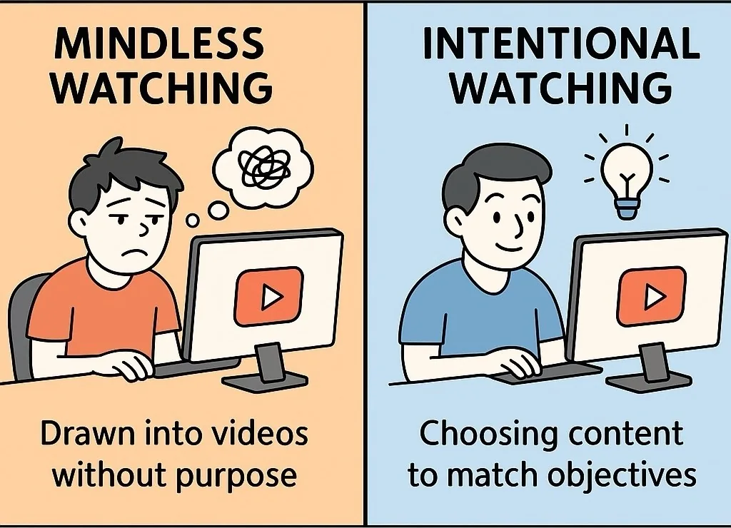 mindless and intentional watching youtube