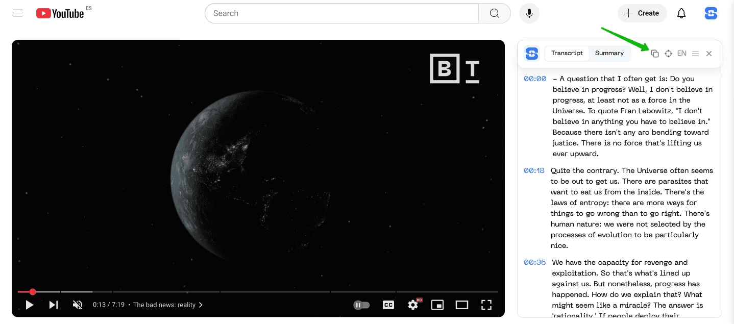 convert youtube video to text