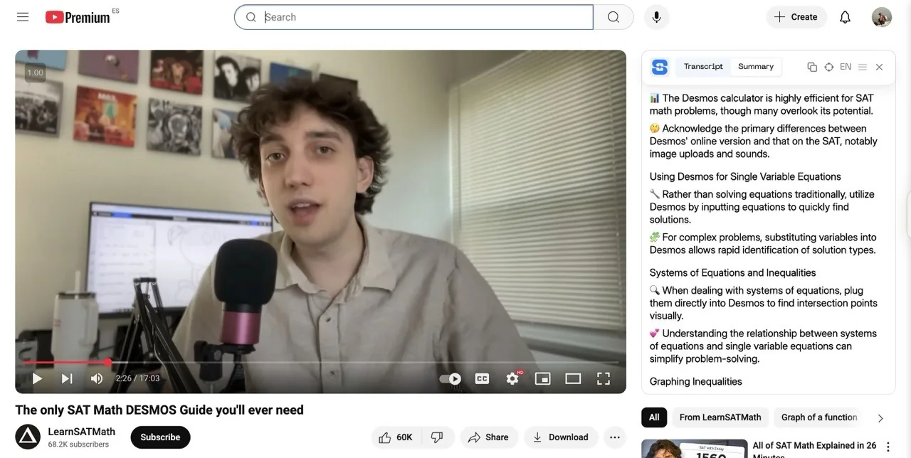 youtube summary with ai made by scripsy