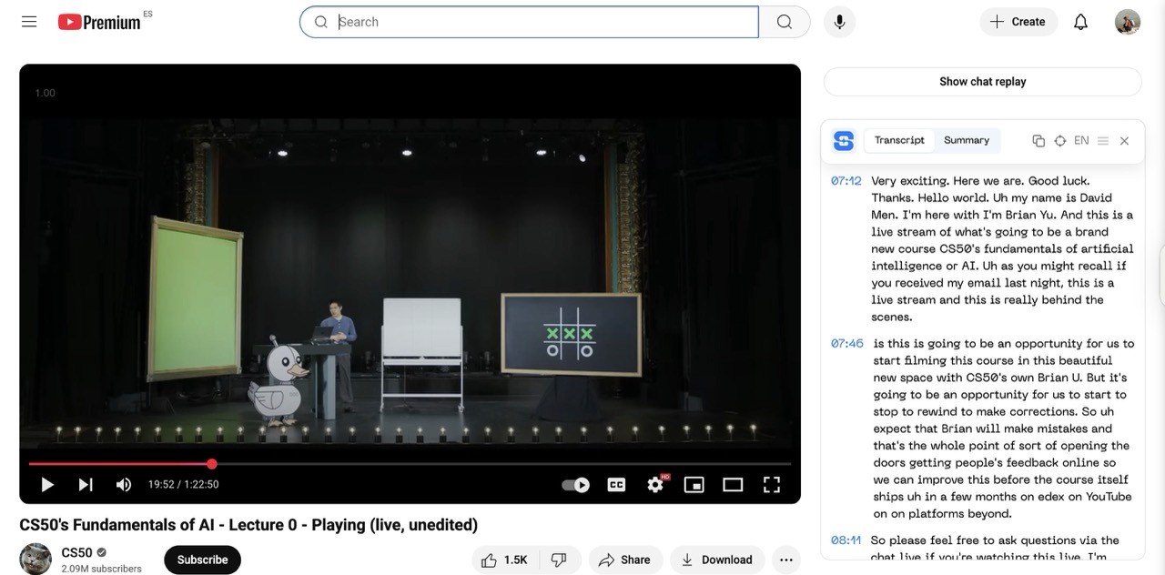 youtube lecture transcription from harvard